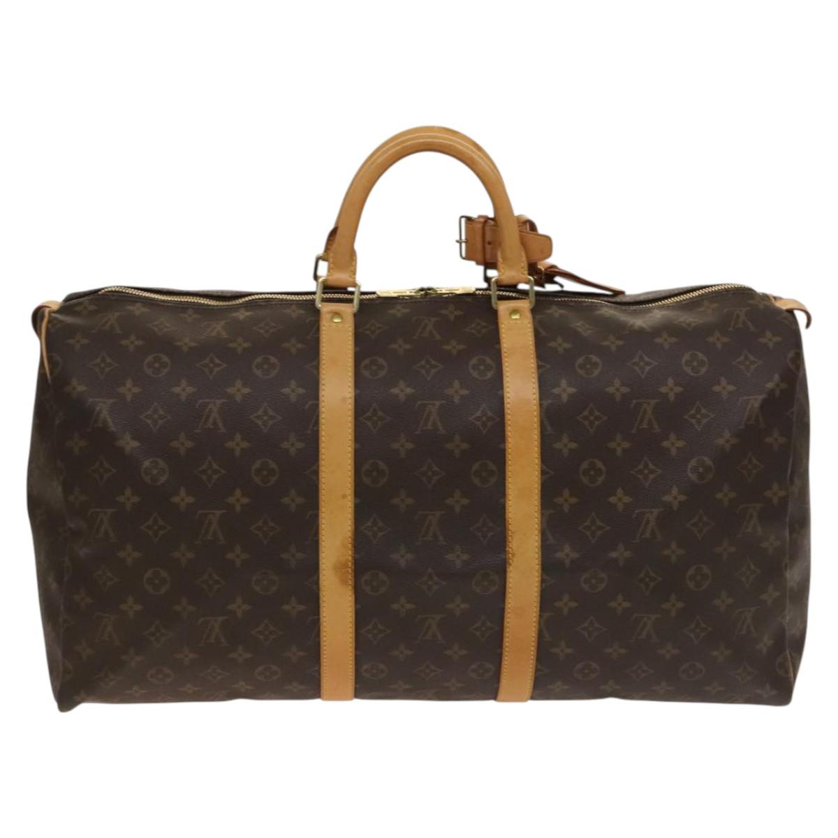 Louis Vuitton Keepall 55 Brown Canvas Travel Bag (Pre-Owned)