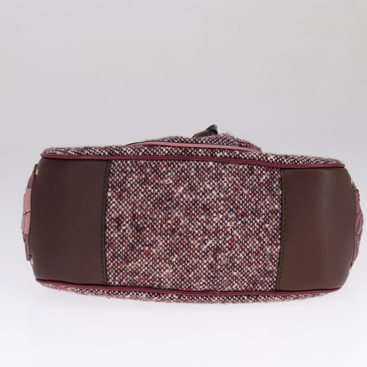 Céline Burgundy Tweed Shoulder Bag (Pre-Owned)