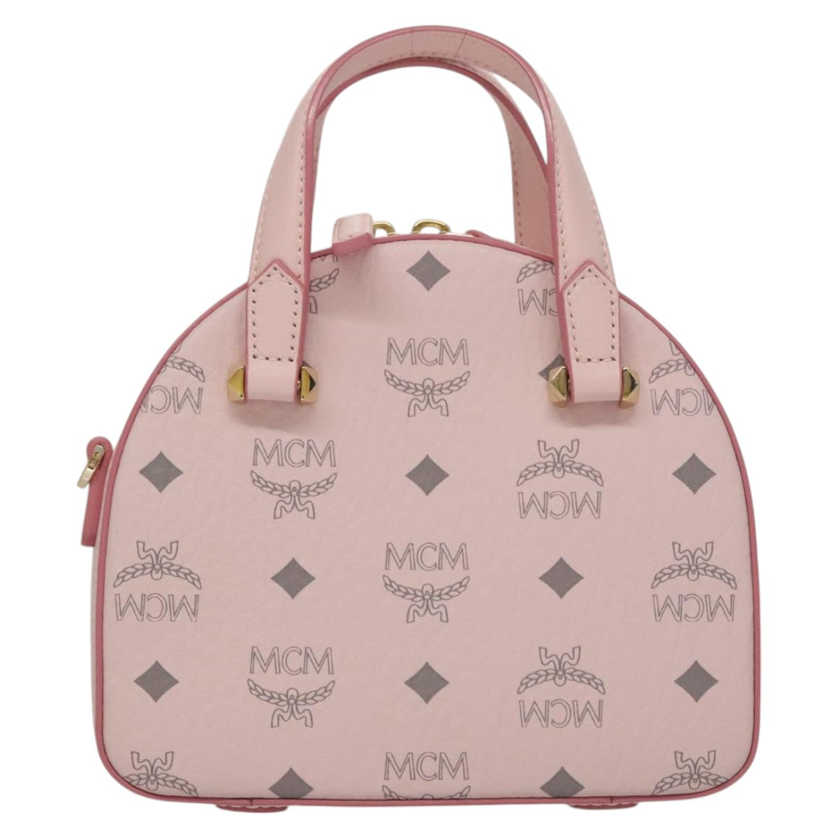 MCM Visetos Pink Canvas Handbag (Pre-Owned)