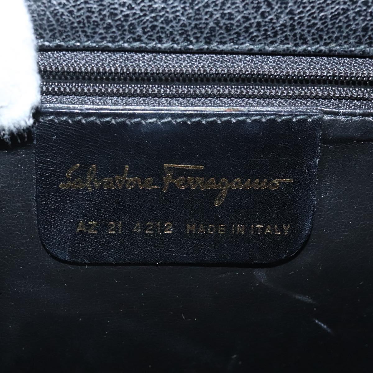 Salvatore Ferragamo Iconic Top Handle Black Leather Briefcase Bag (Pre-Owned)