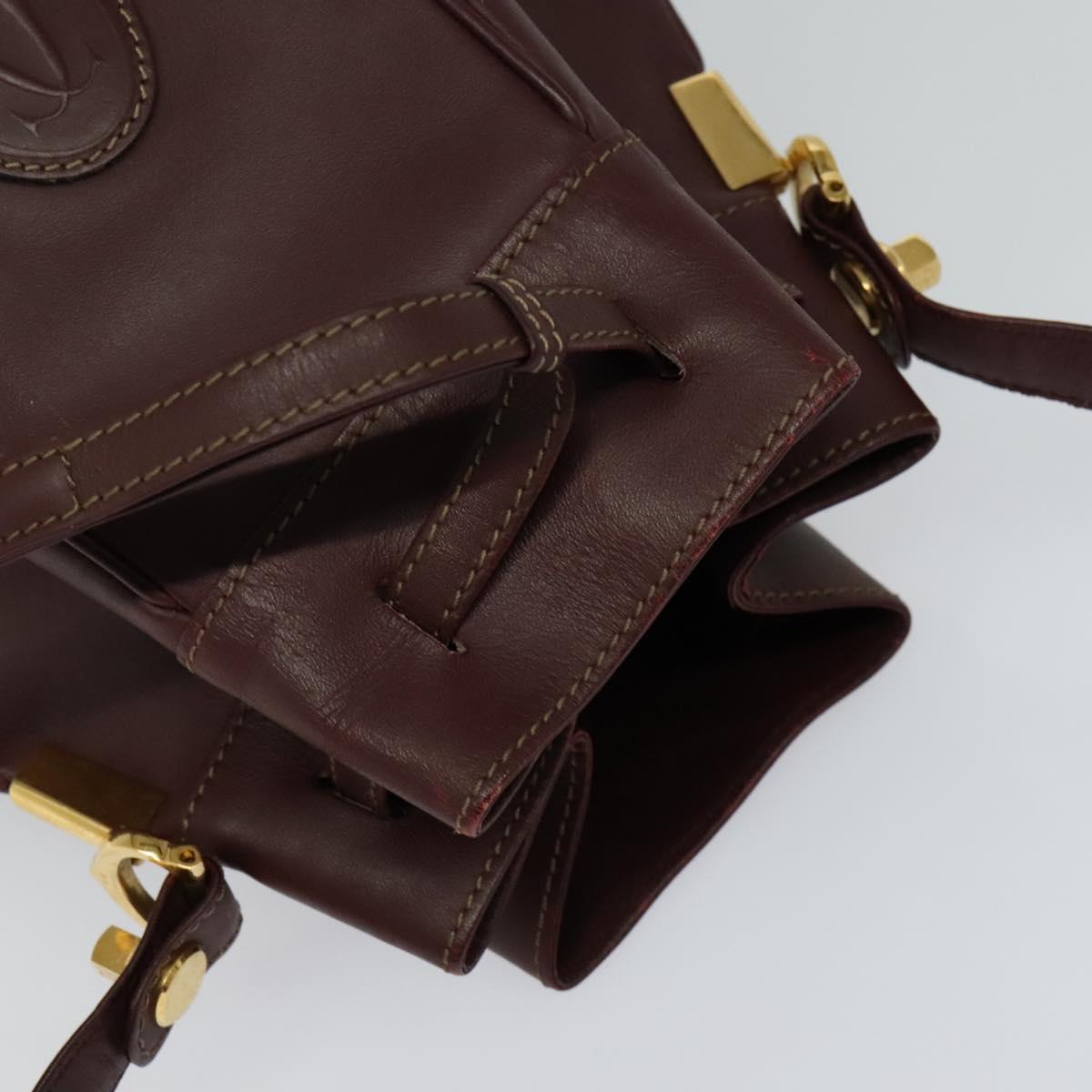 Cartier Must Line Burgundy Leather Shoulder Bag (Pre-Owned)
