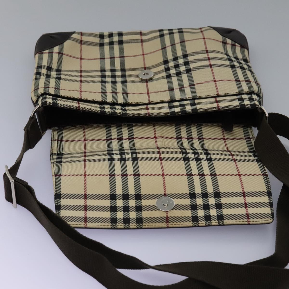 Burberry Nova Check Beige Canvas Shoulder Bag (Pre-Owned)