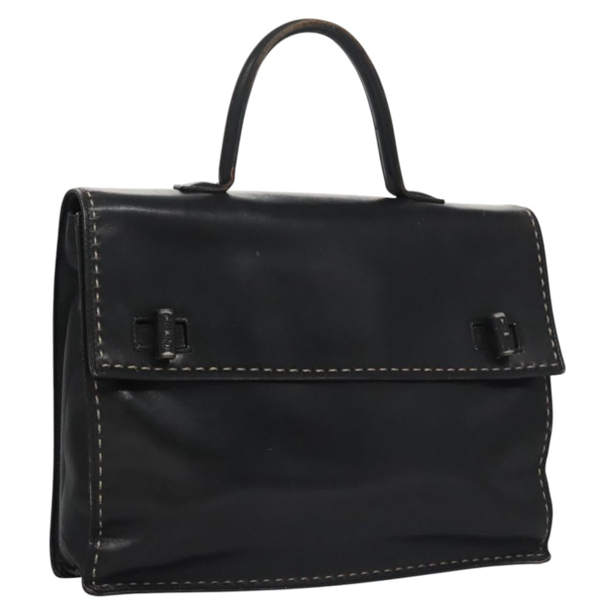 Céline Macadam Black Leather Handbag (Pre-Owned)
