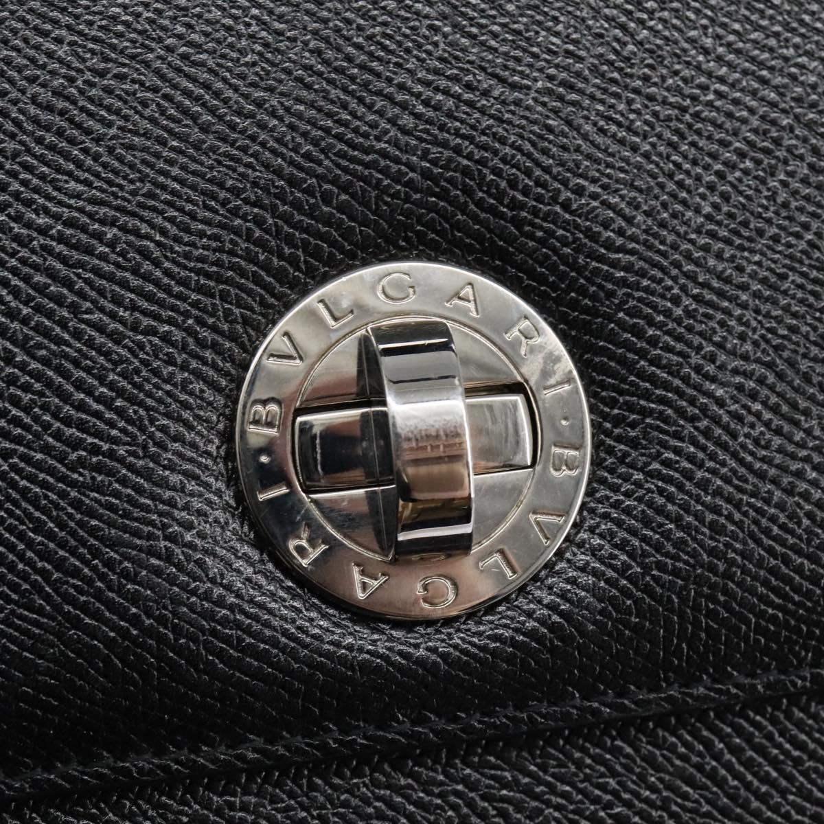 Bulgari Logo Mania Black Leather Handbag (Pre-Owned)