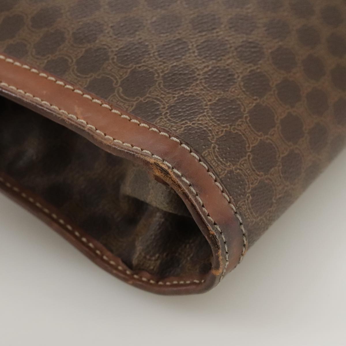 Céline Macadam Brown Canvas Briefcase Bag (Pre-Owned)
