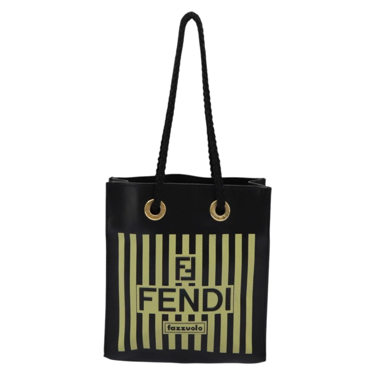 Fendi Ff Black Leather Handbag (Pre-Owned)