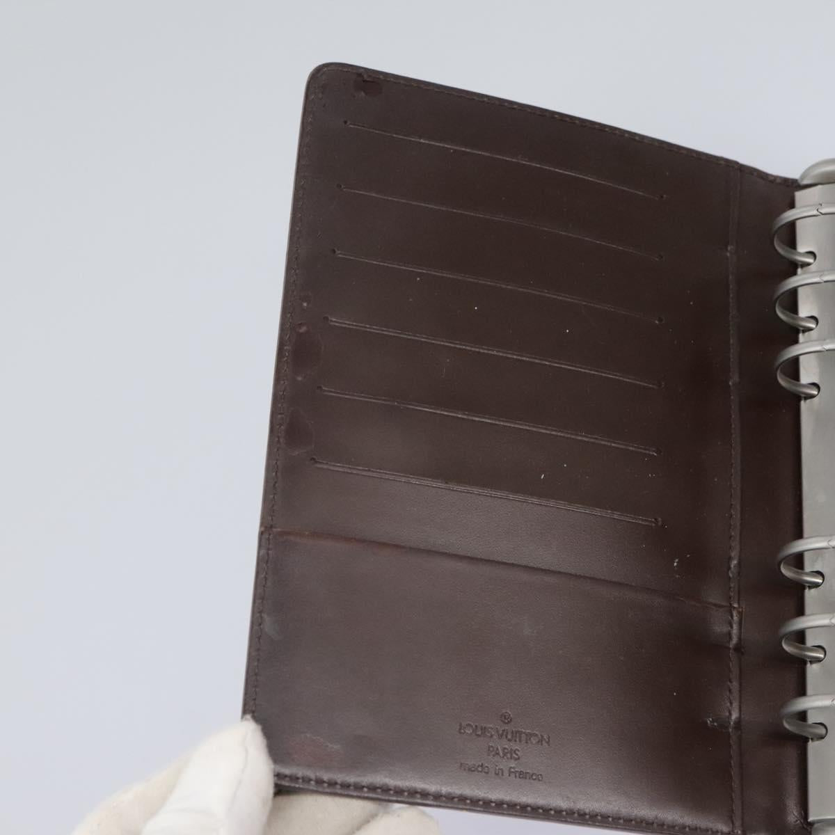 Louis Vuitton Couverture Agenda Fonctionnel Mm Brown Leather Wallet (Pre-Owned)