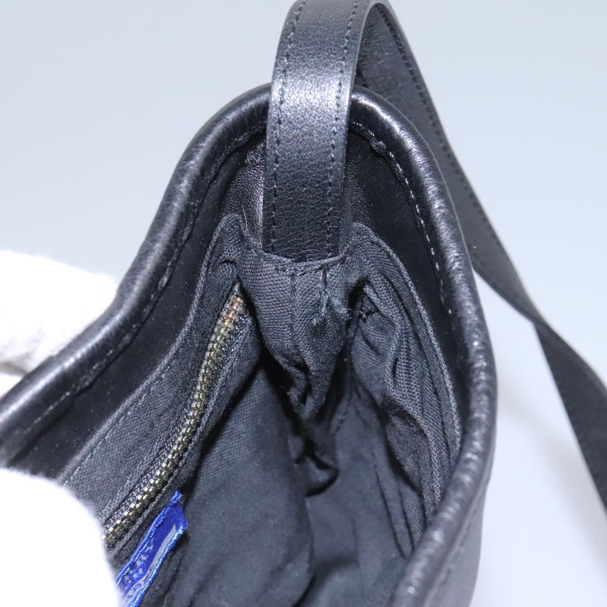 Burberry Nova Check Black Leather Shoulder Bag (Pre-Owned)