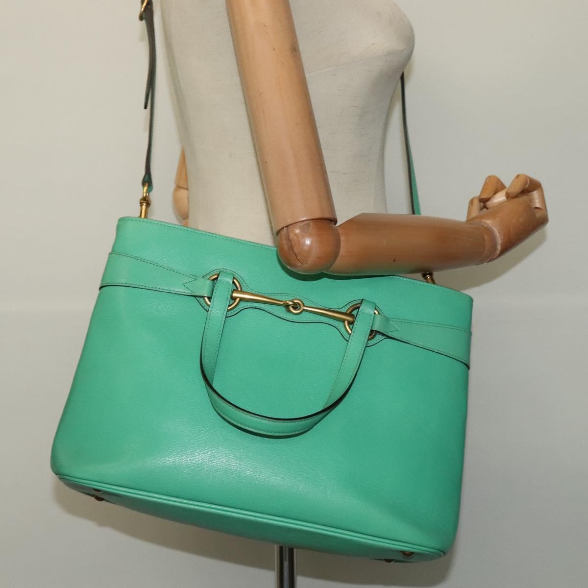 Gucci Britt Green Leather Handbag (Pre-Owned)
