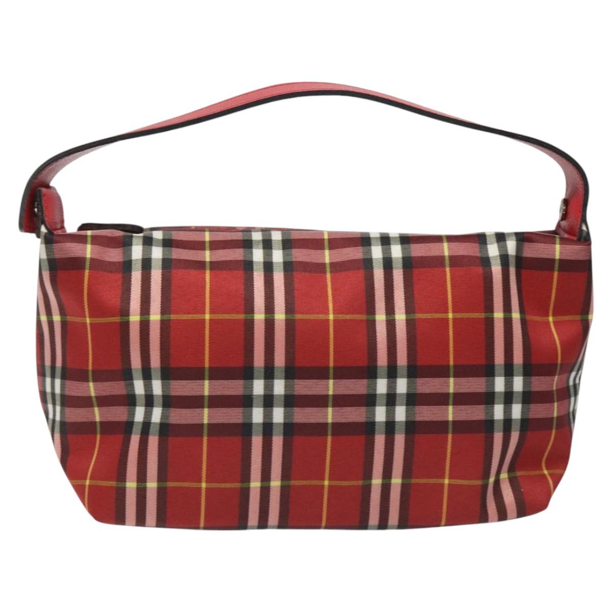Burberry Nova Check Red Synthetic Handbag (Pre-Owned)