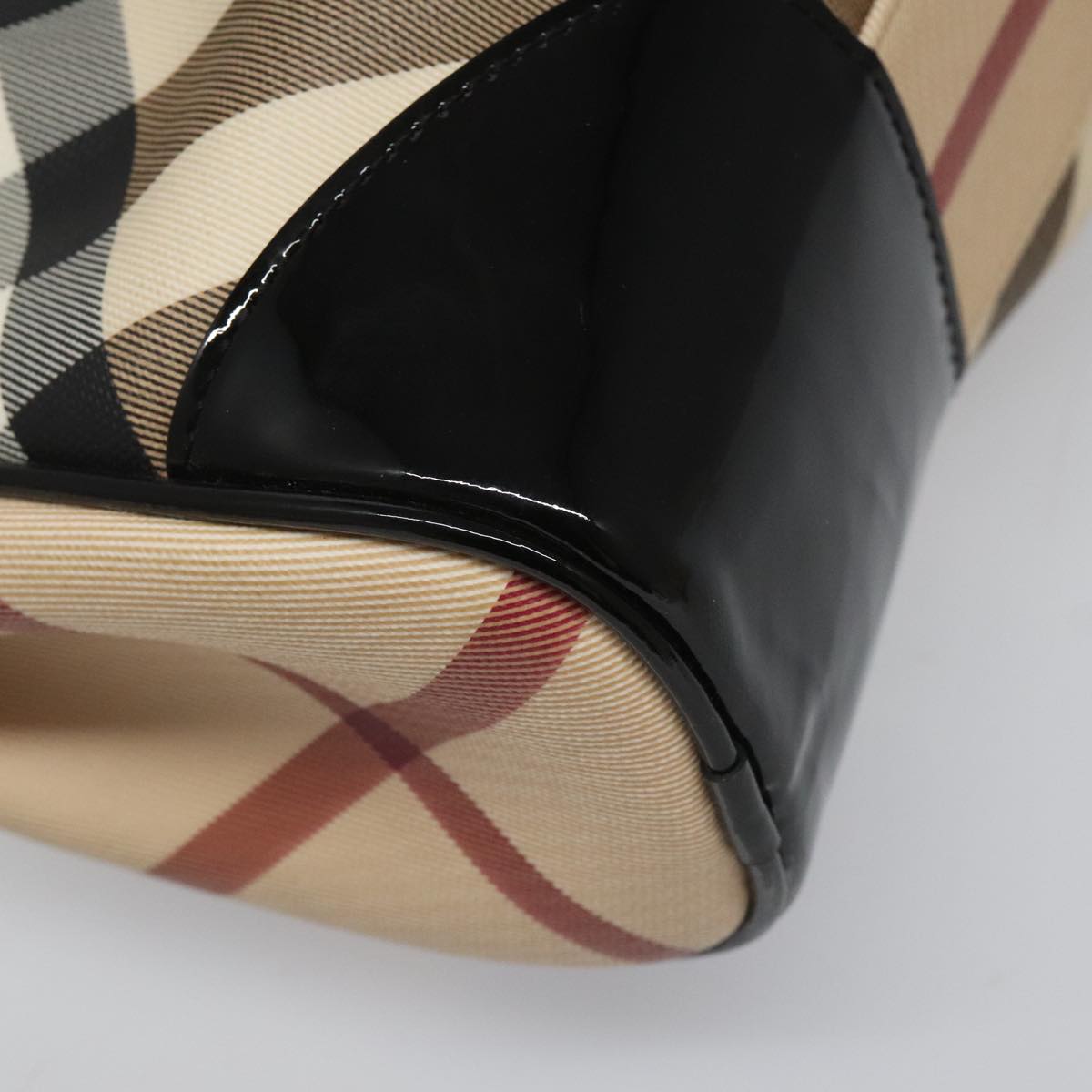 Burberry Nova Check Beige Canvas Shoulder Bag (Pre-Owned)
