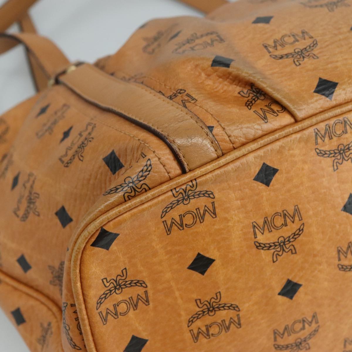 MCM Visetos Brown Canvas Tote Bag (Pre-Owned)