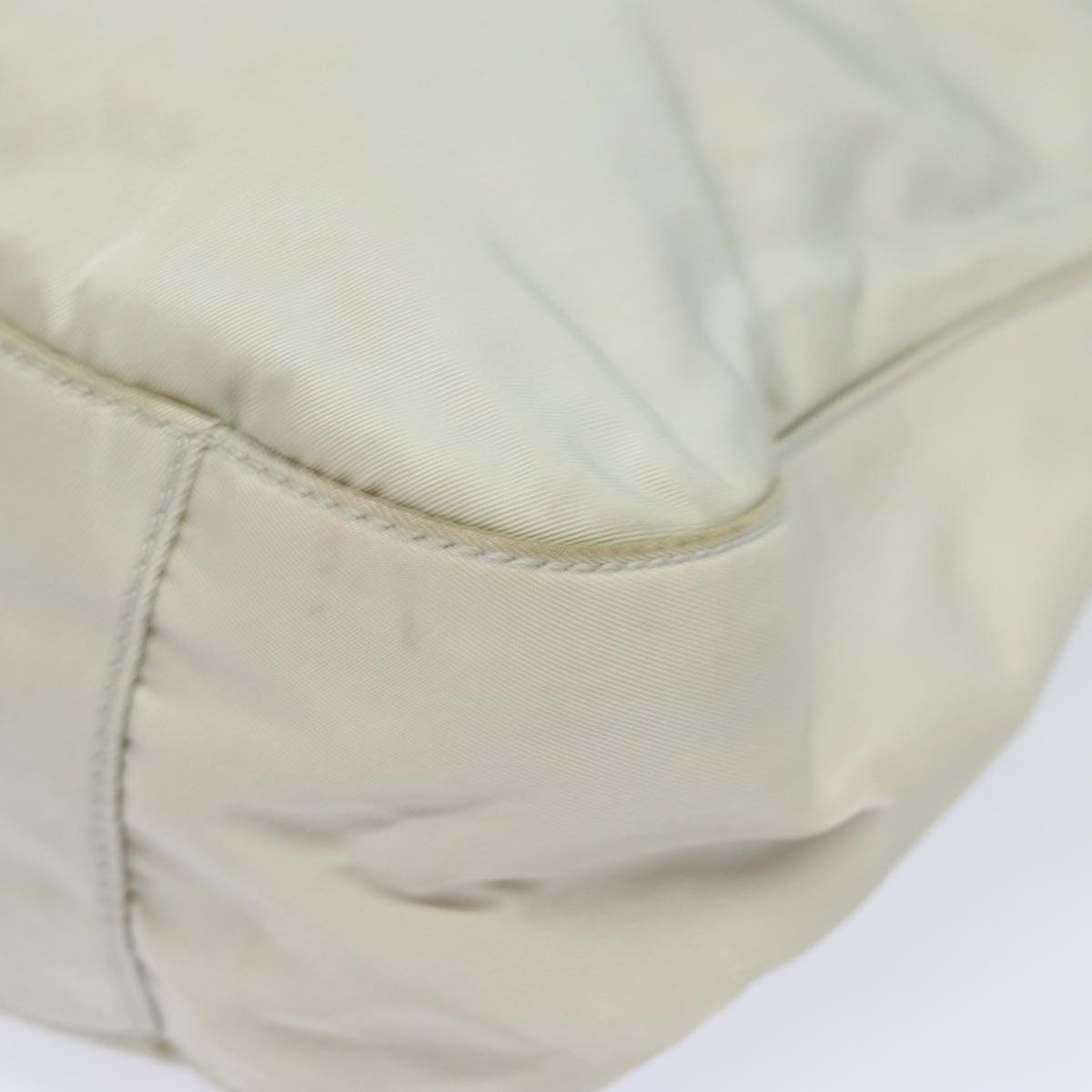 Prada Tessuto Ecru Synthetic Shoulder Bag (Pre-Owned)