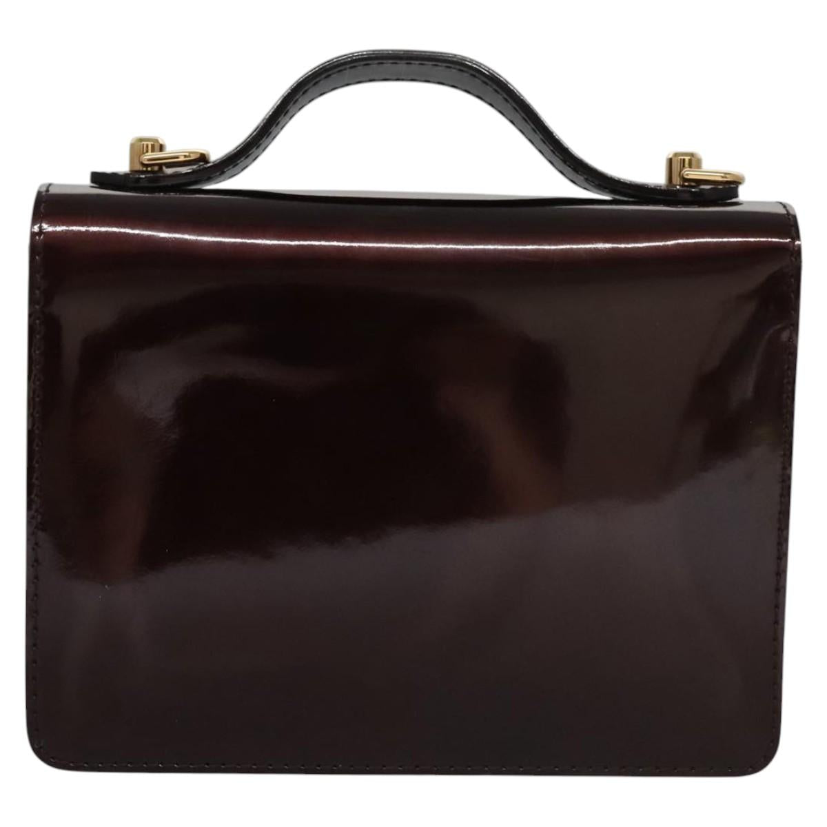 Louis Vuitton Monceau Burgundy Patent Leather Handbag (Pre-Owned)