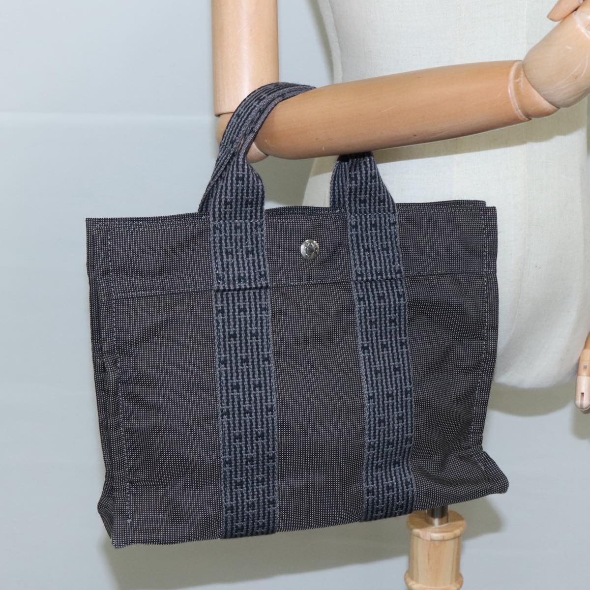 Hermès Herline Grey Canvas Tote Bag (Pre-Owned)