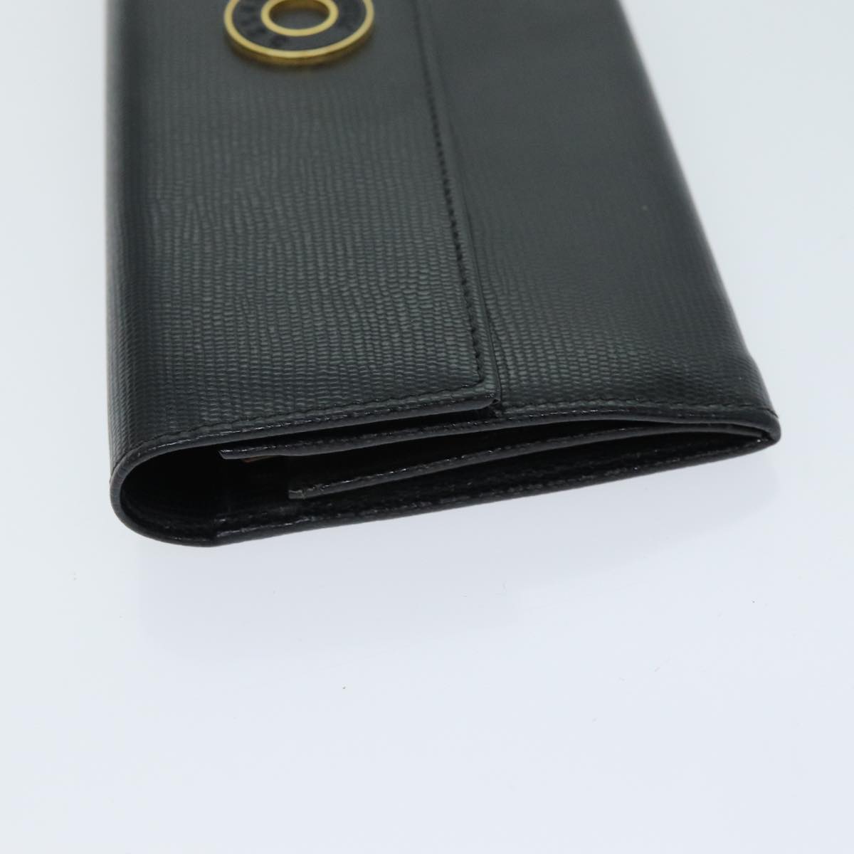 Céline Logo Du Cercle Black Leather Wallet (Pre-Owned)