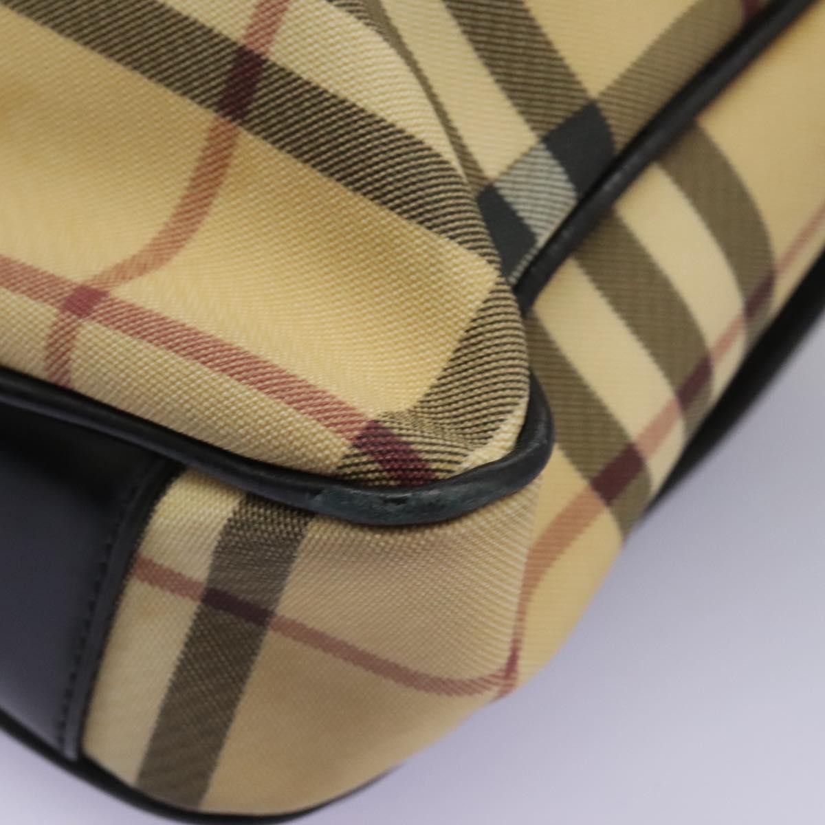 Burberry Nova Check Beige Canvas Shoulder Bag (Pre-Owned)