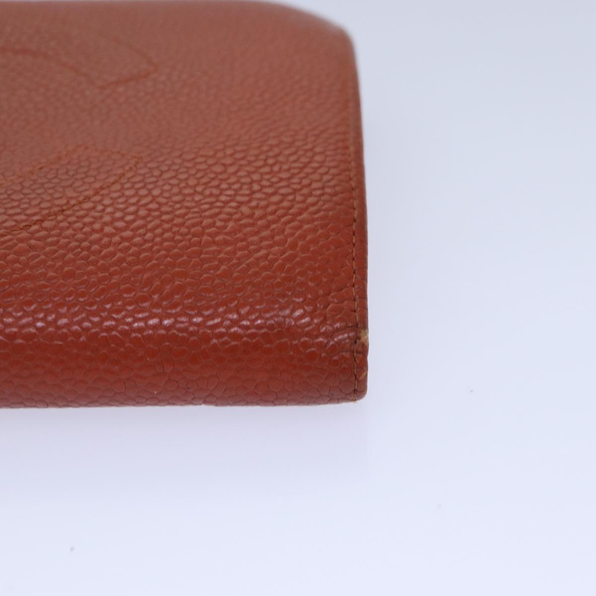 Chanel Porte Carte Orange Leather Wallet (Pre-Owned)