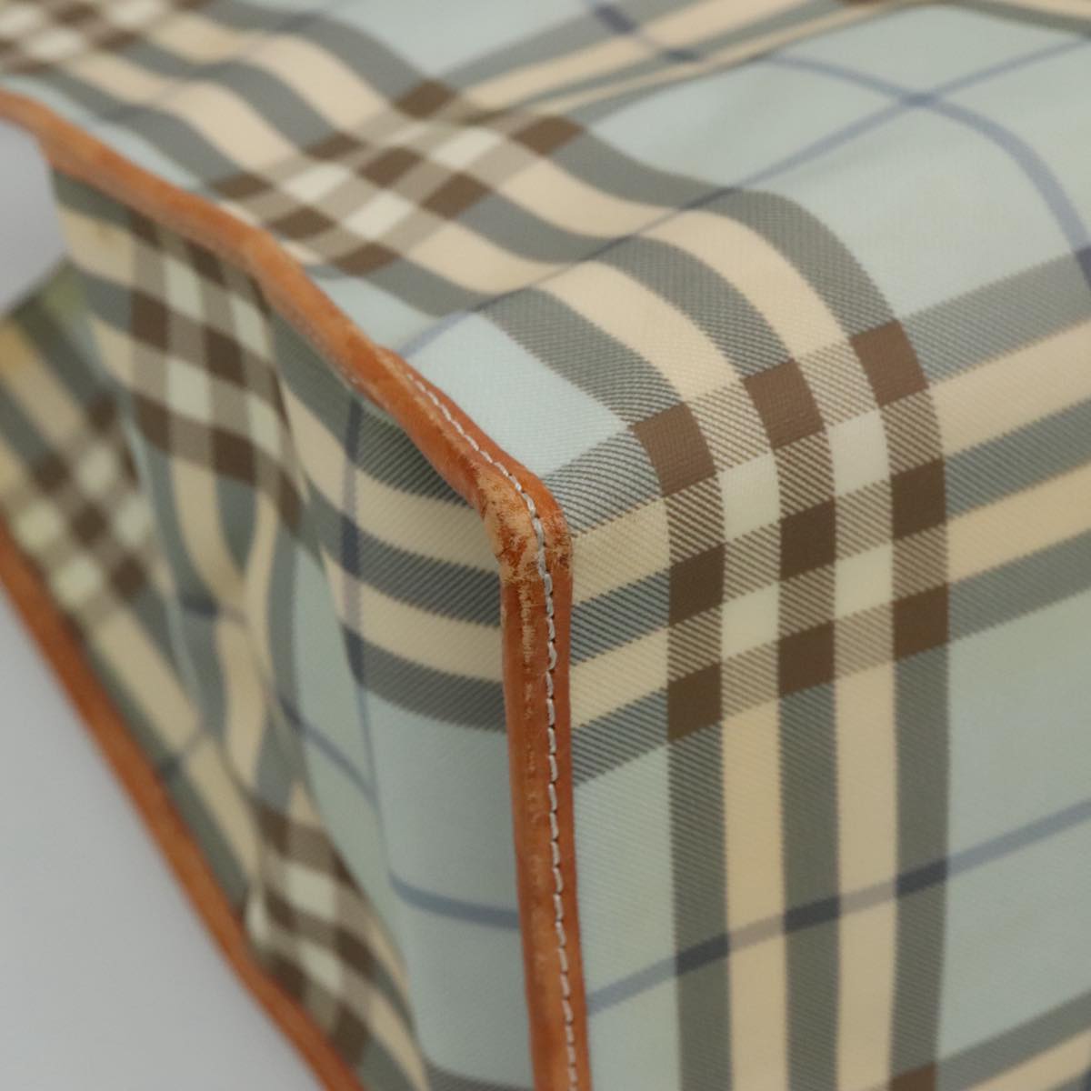 Burberry Nova Check Blue Canvas Tote Bag (Pre-Owned)