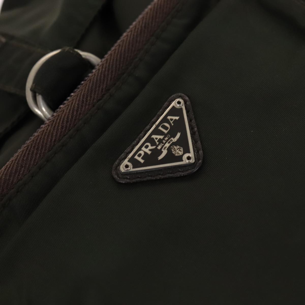 Prada Re-Nylon Khaki Canvas Backpack Bag (Pre-Owned)