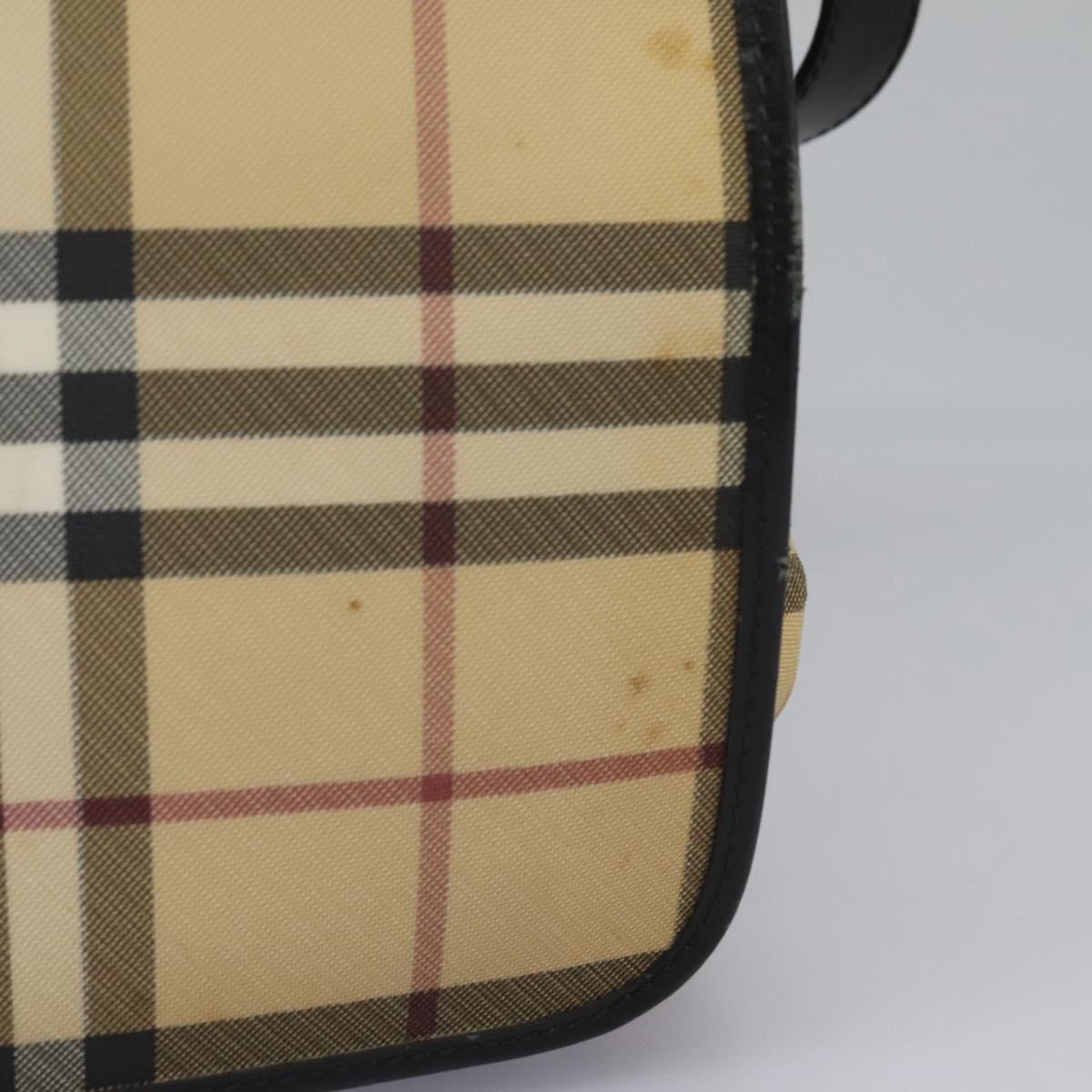 Burberry Nova Check Beige Canvas Shoulder Bag (Pre-Owned)
