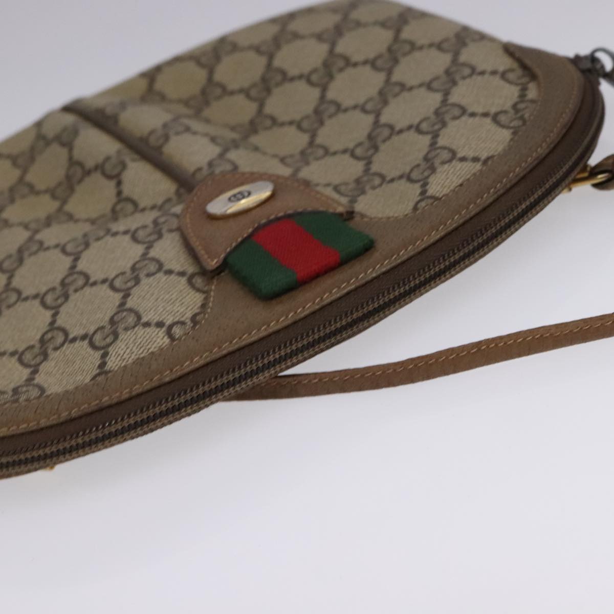 Gucci Gg Canvas Beige Canvas Shoulder Bag (Pre-Owned)