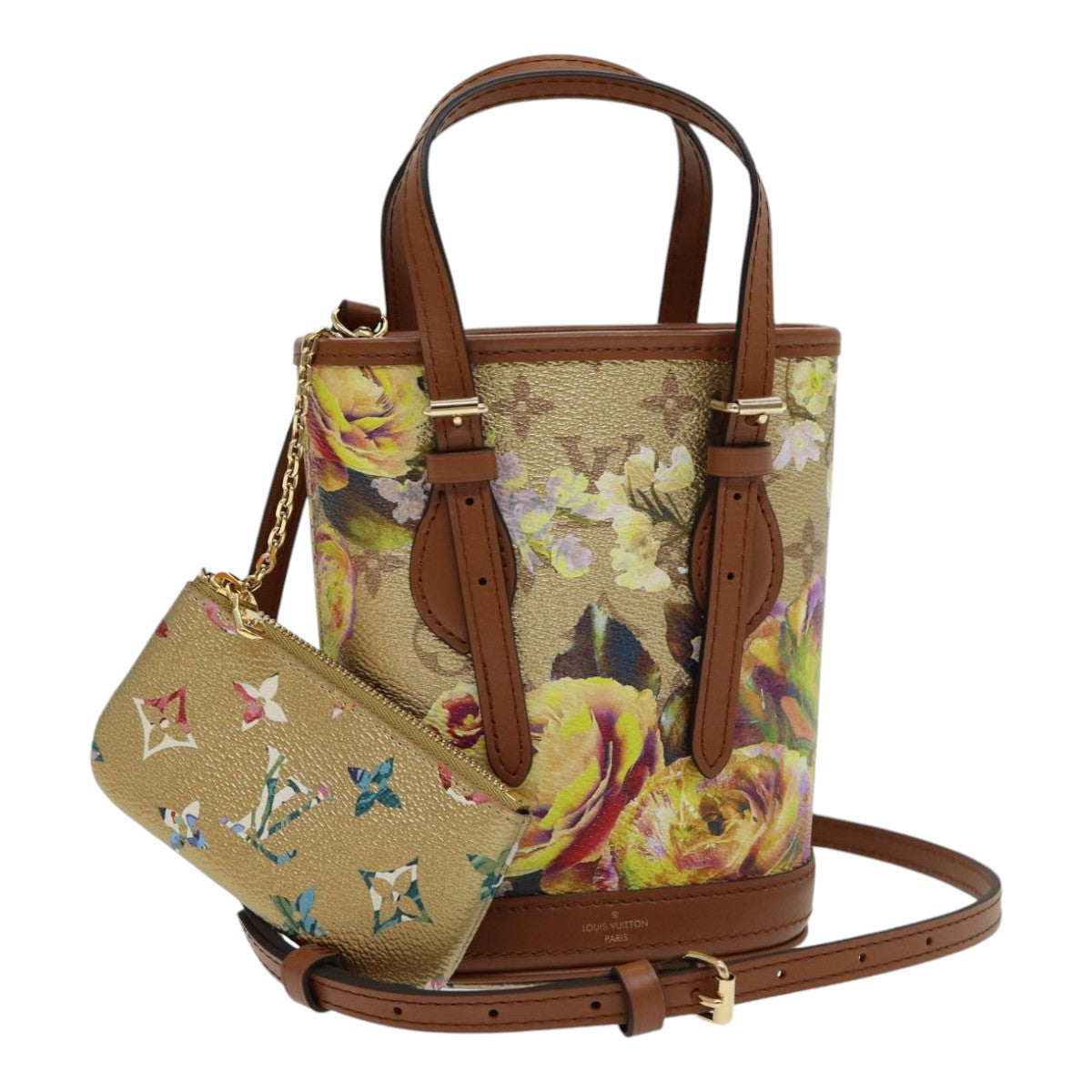 Louis Vuitton Bucket Beige Canvas Shoulder Bag (Pre-Owned)
