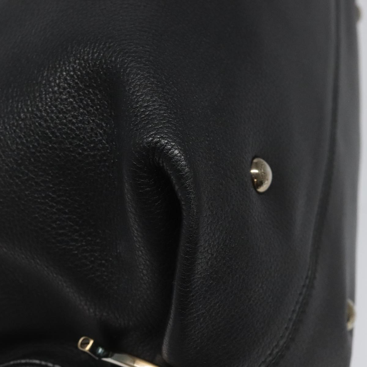Salvatore Ferragamo Gancini Black Leather Handbag (Pre-Owned)