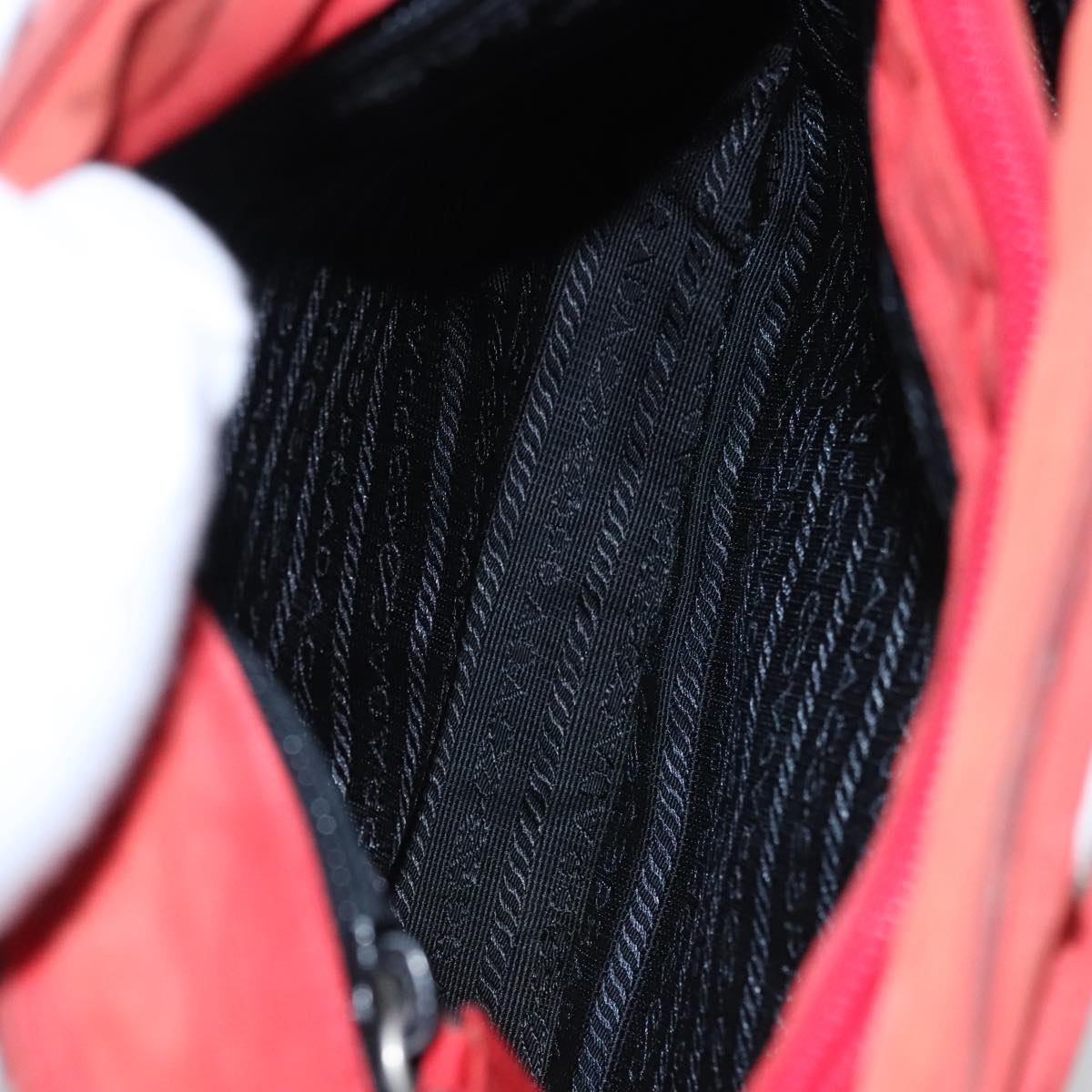 Prada Tessuto Red Synthetic Shoulder Bag (Pre-Owned)