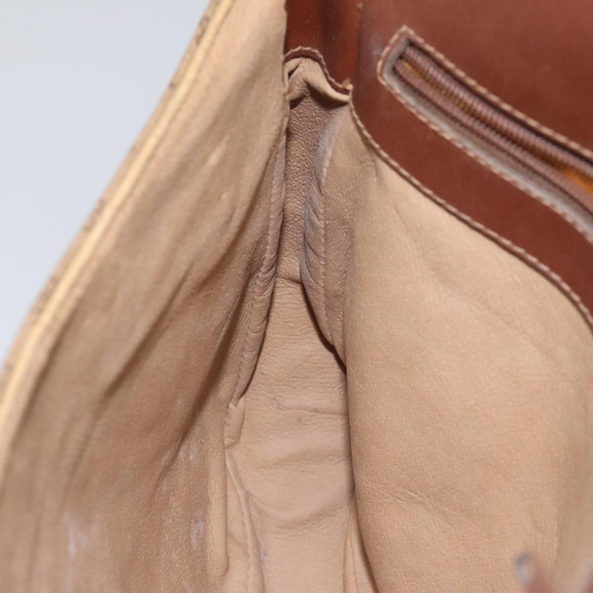 Gucci Micro Small Gg Canvas Brown Canvas Shoulder Bag (Pre-Owned)