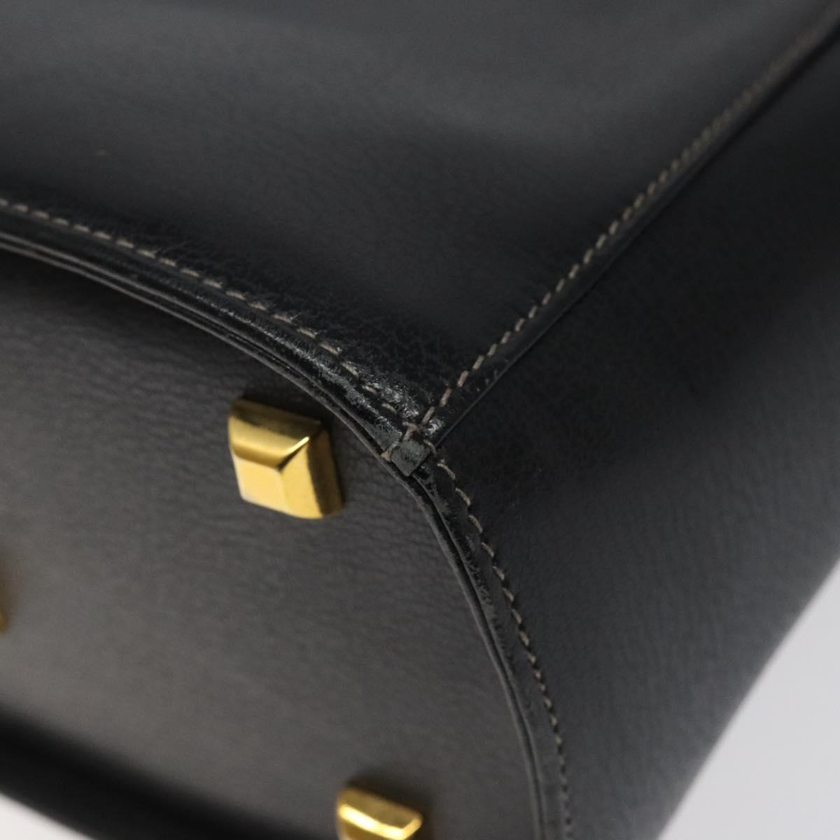 Salvatore Ferragamo Iconic Top Handle Black Leather Briefcase Bag (Pre-Owned)