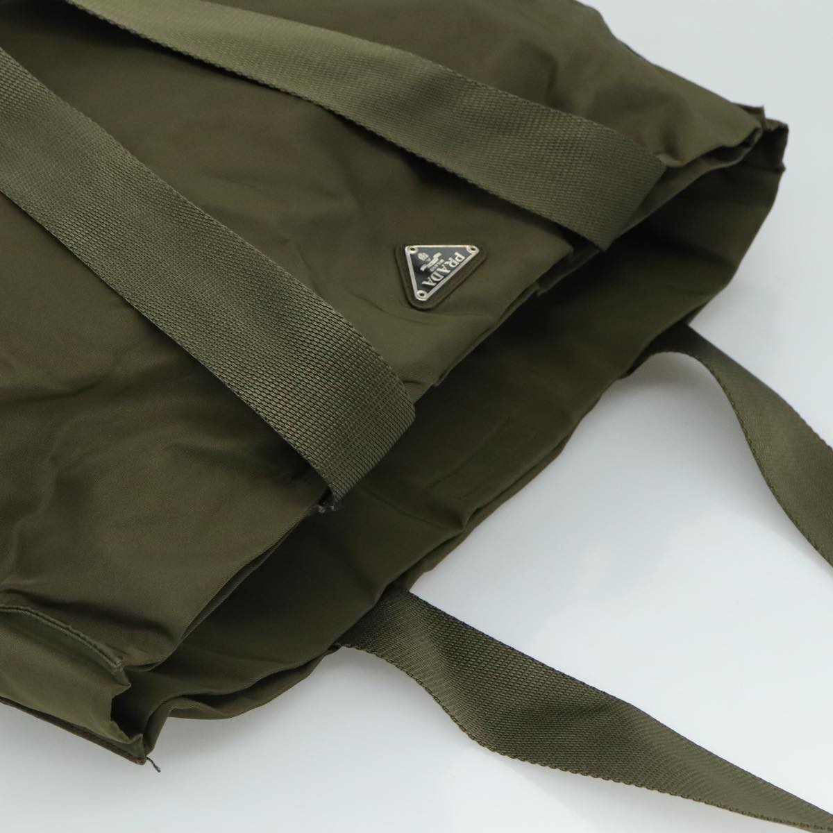 Prada Re-Nylon Khaki Synthetic Tote Bag (Pre-Owned)