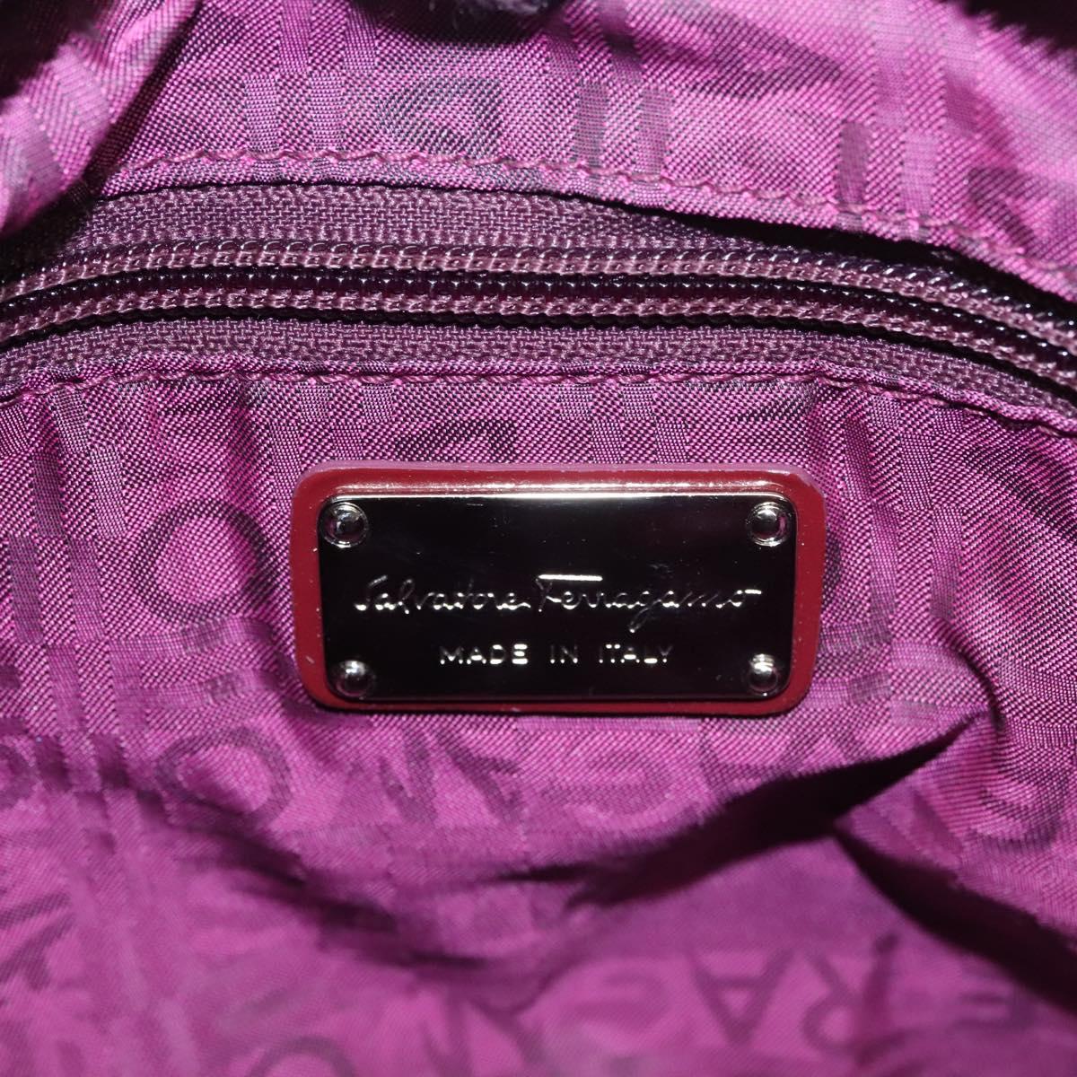 Salvatore Ferragamo Gancini Purple Patent Leather Handbag (Pre-Owned)