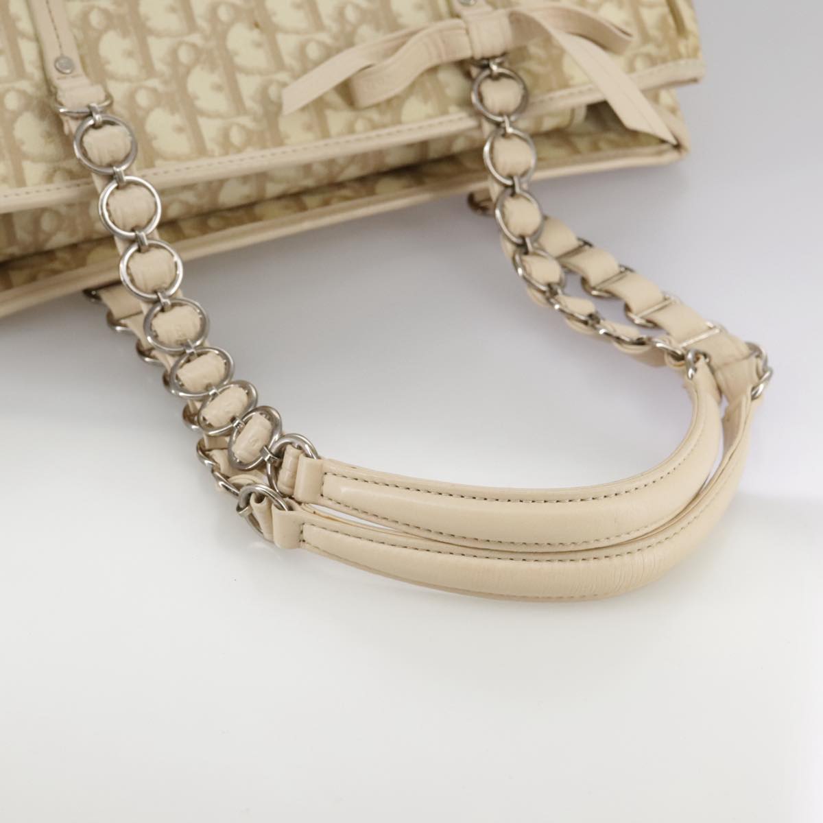 Dior Romantique Beige Canvas Shoulder Bag (Pre-Owned)