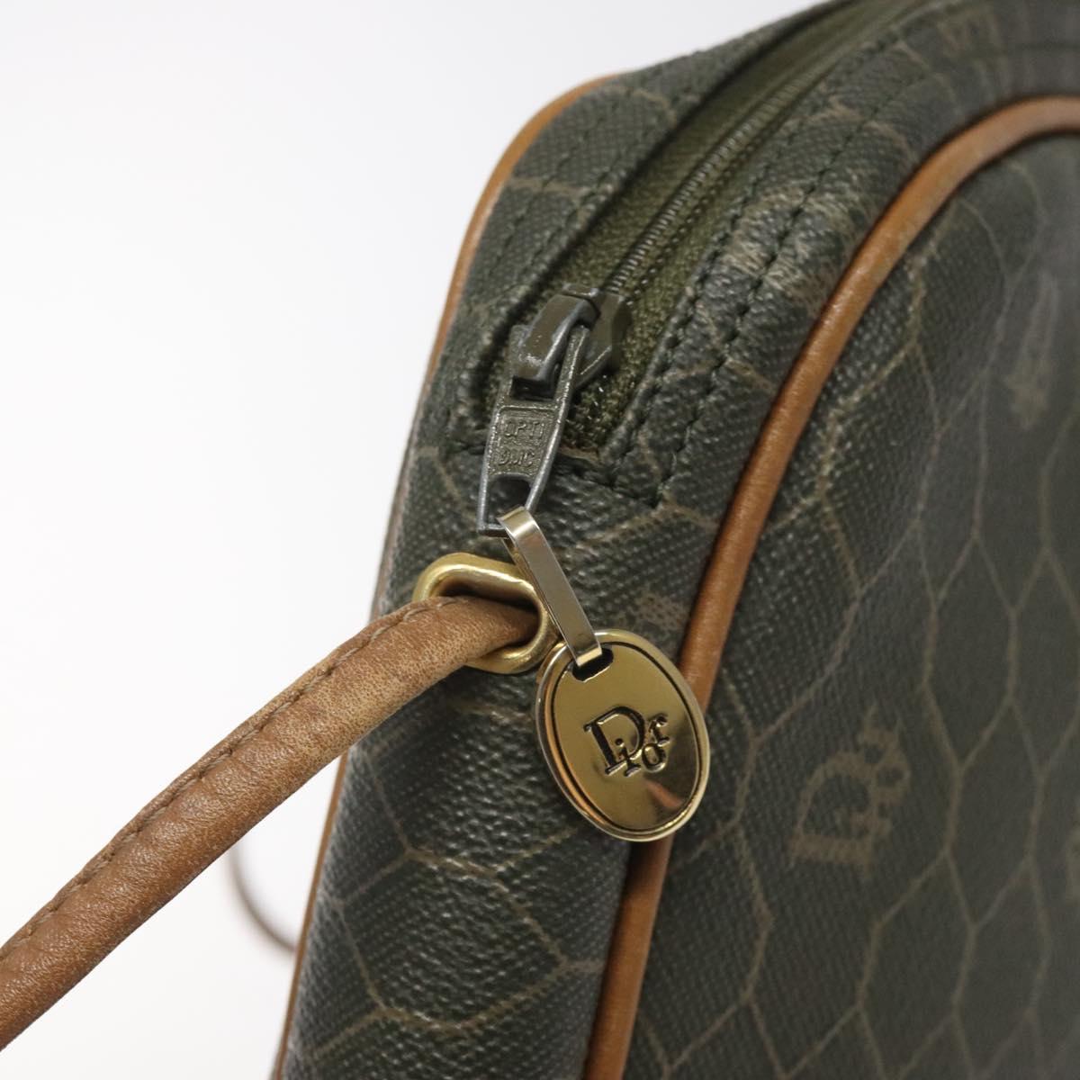 Dior Honeycomb Green Canvas Shoulder Bag (Pre-Owned)
