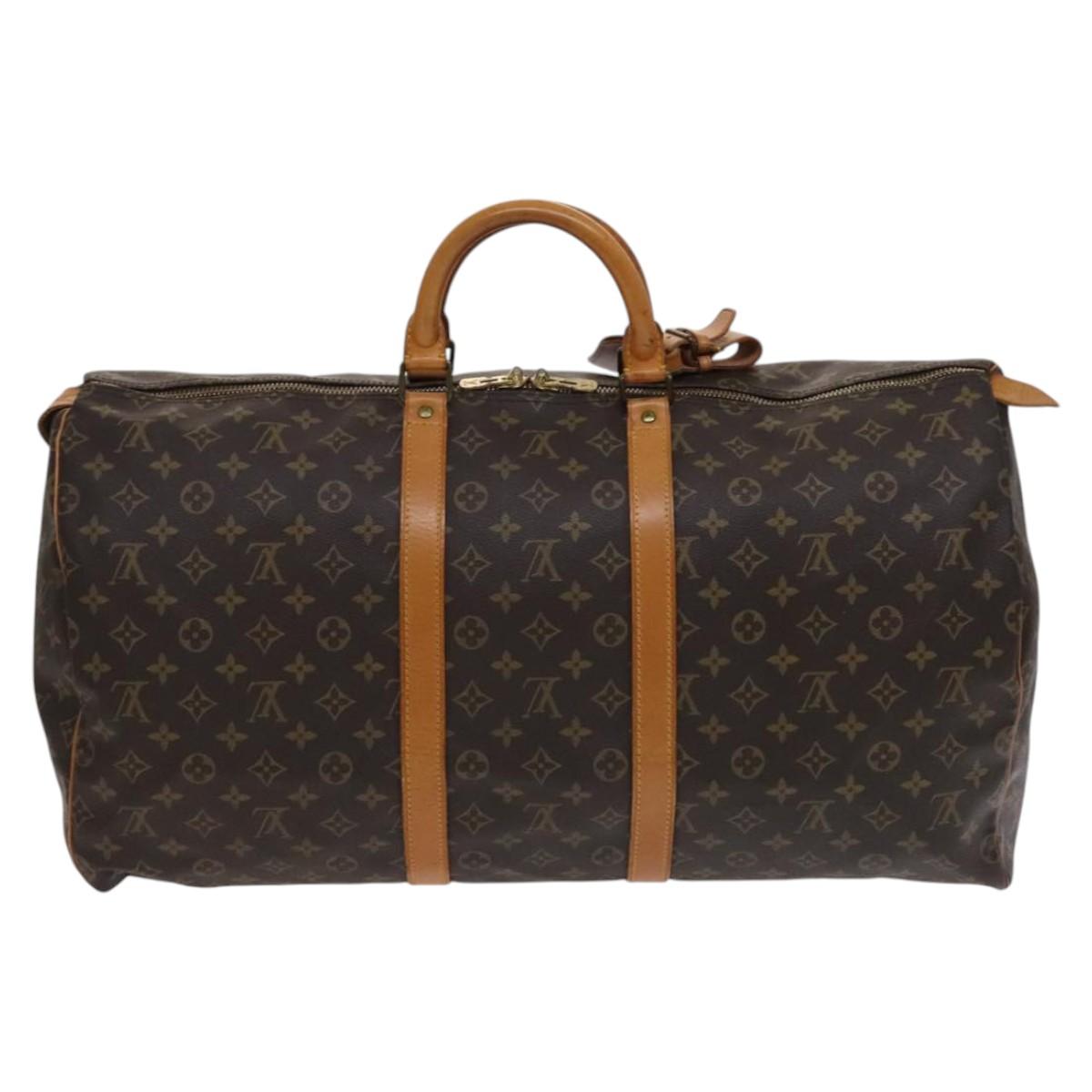 Louis Vuitton Keepall 55 Brown Canvas Travel Bag (Pre-Owned)