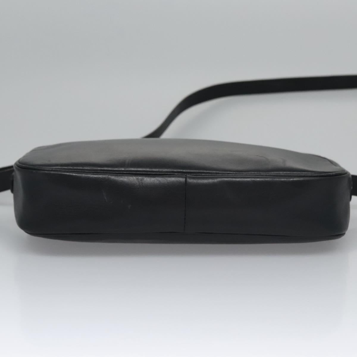 Dior Logo Black Leather Shoulder Bag (Pre-Owned)