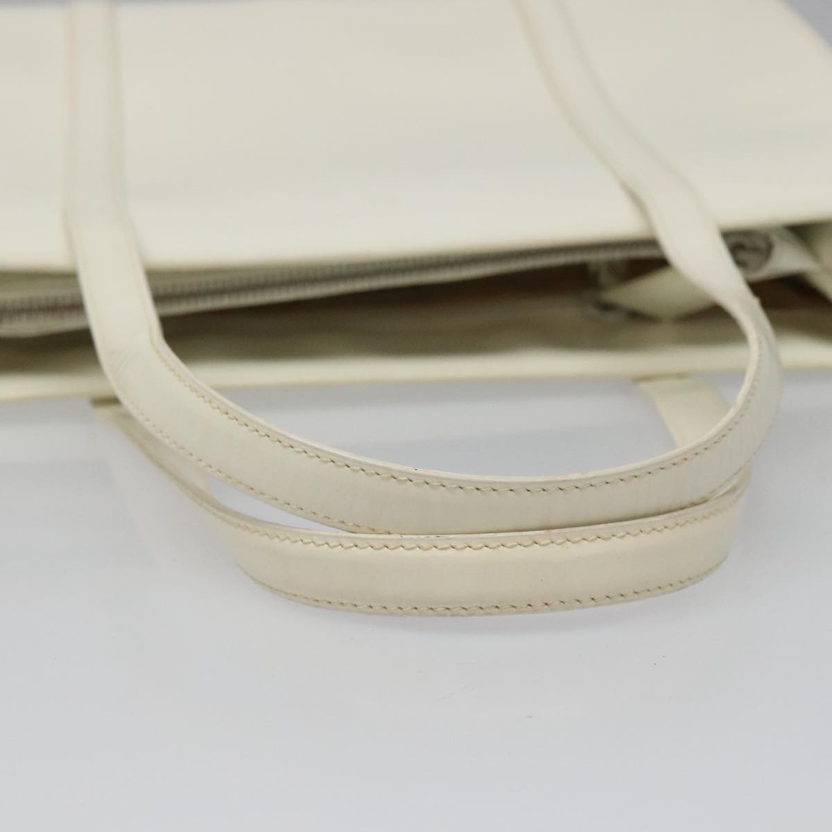 Prada Shopping Beige Patent Leather Shoulder Bag (Pre-Owned)