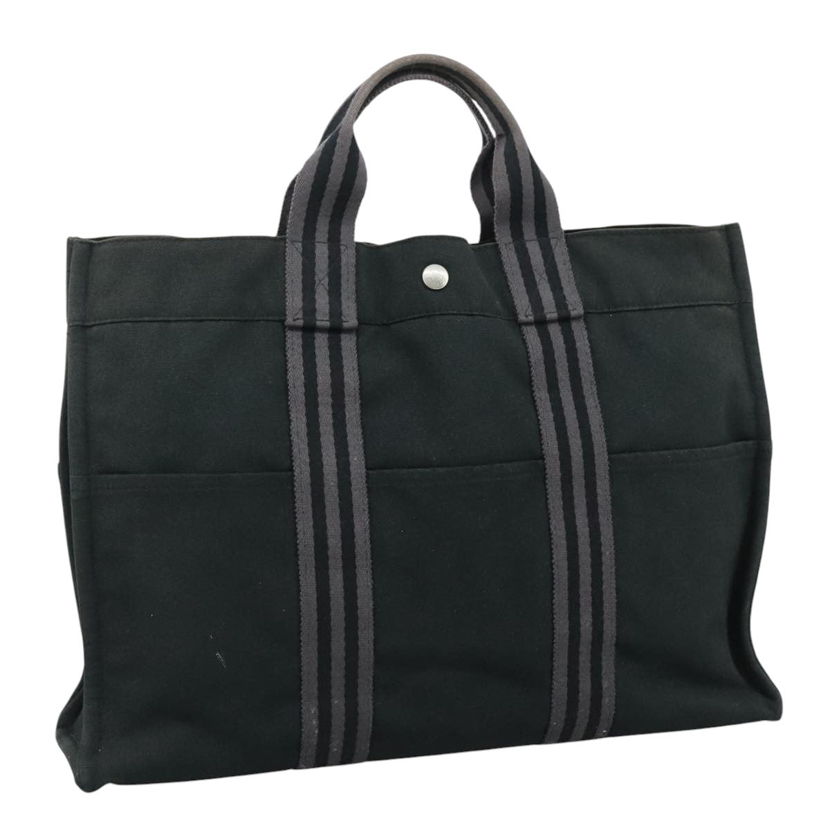 Hermès Herline Black Canvas Tote Bag (Pre-Owned)