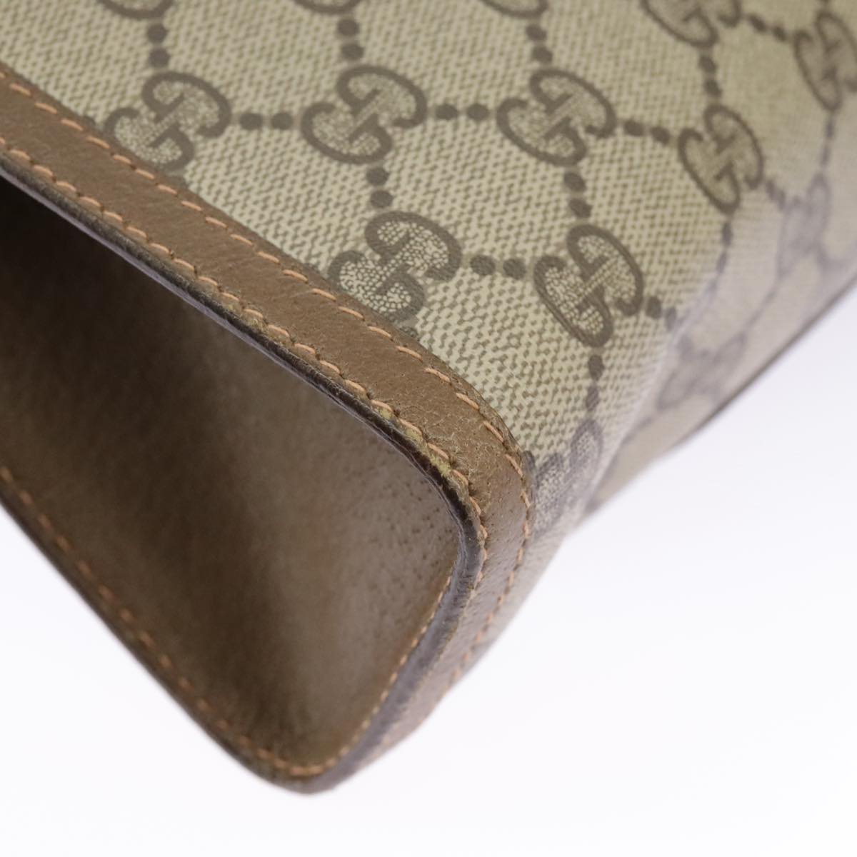 Gucci Ophidia Beige Canvas Clutch Bag (Pre-Owned)