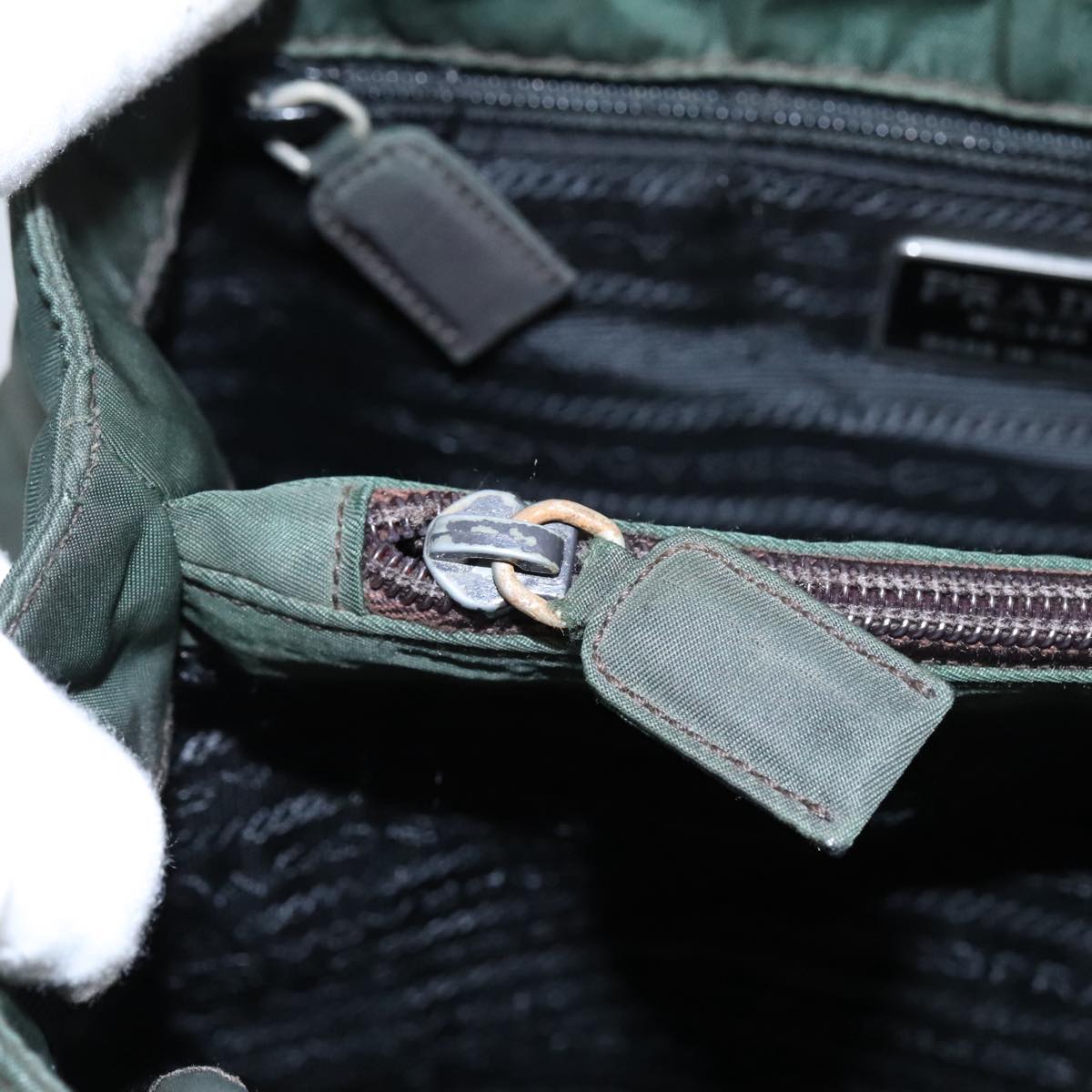 Prada Tessuto Green Synthetic Handbag (Pre-Owned)