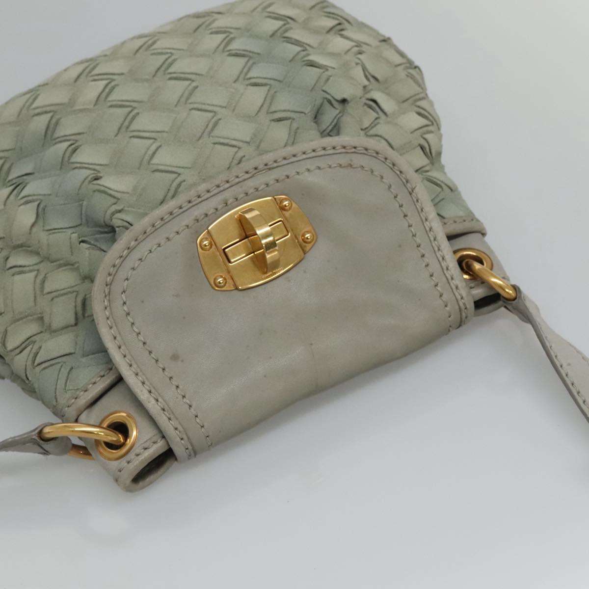 Miu Miu -- Grey Leather Shoulder Bag (Pre-Owned)