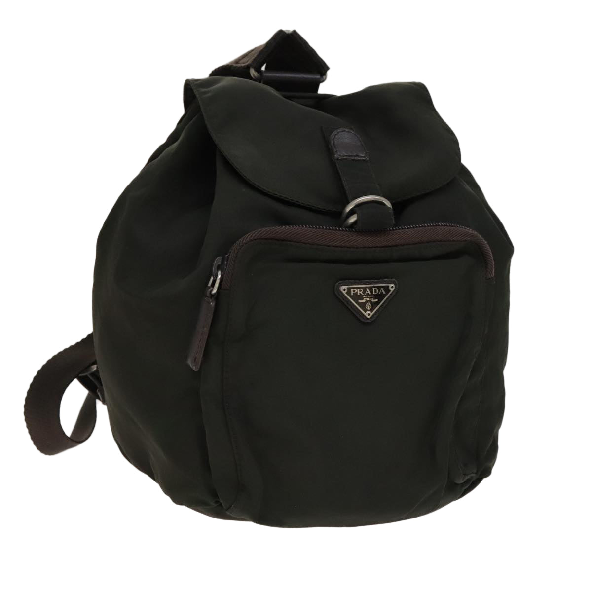Prada Re-Nylon Khaki Canvas Backpack Bag (Pre-Owned)