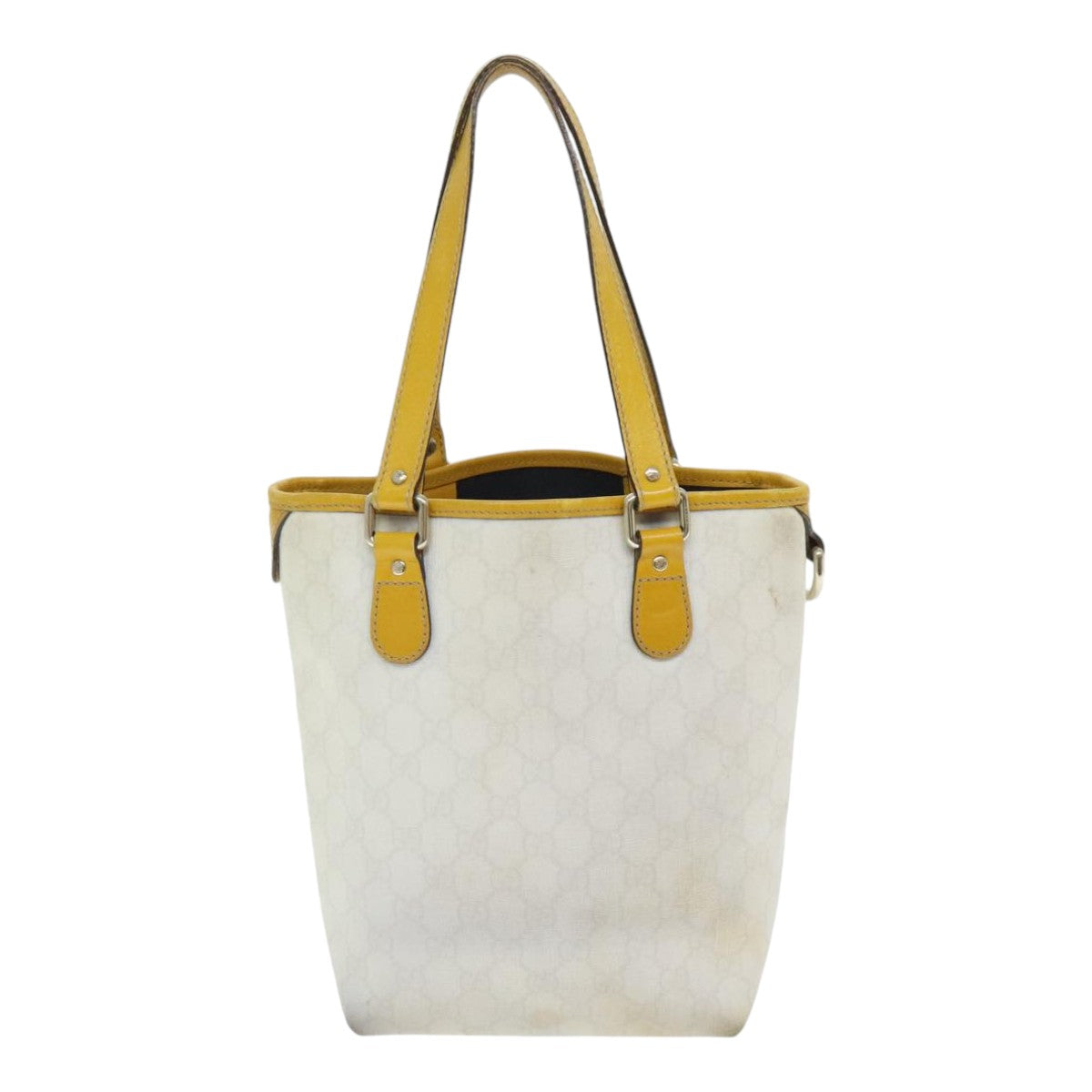 Gucci Gg Supreme White Leather Tote Bag (Pre-Owned)