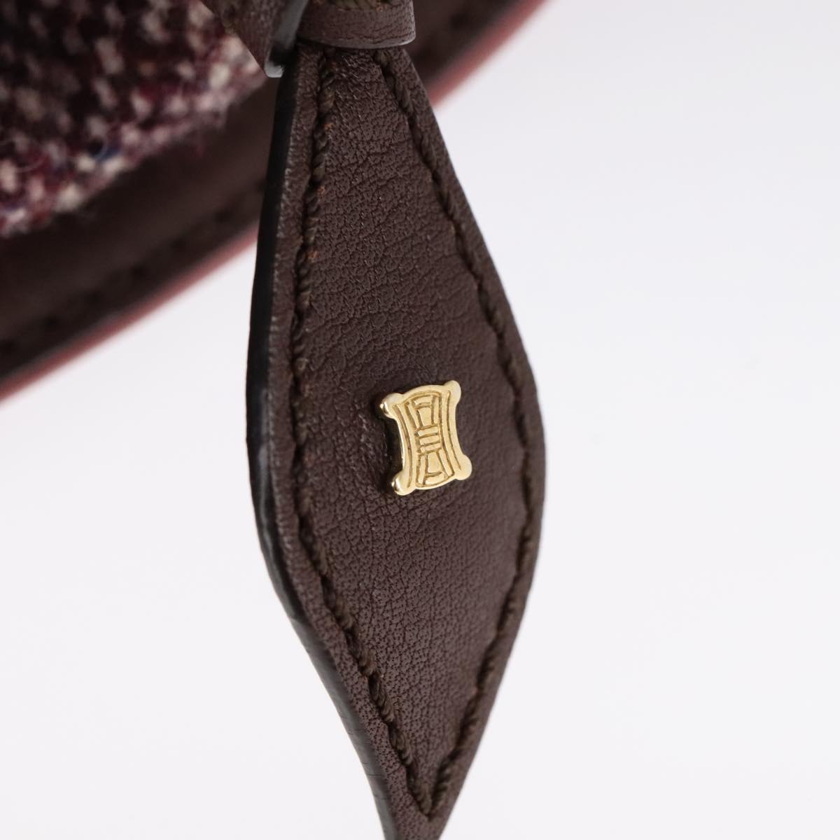 Céline Burgundy Tweed Shoulder Bag (Pre-Owned)