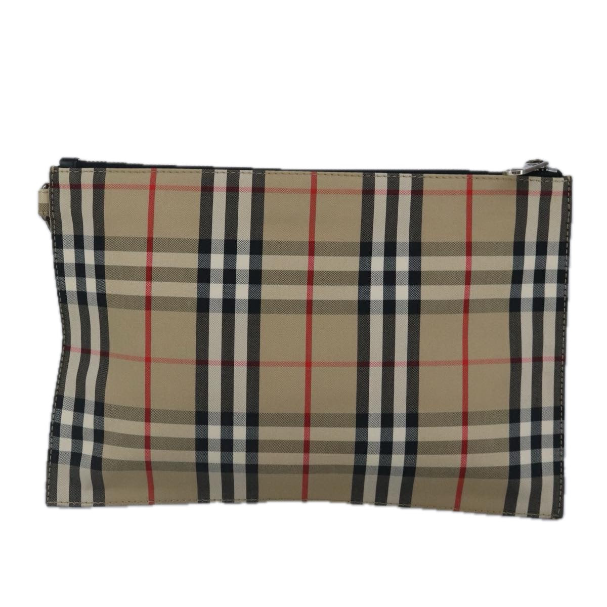 Burberry Nova Check Beige Canvas Clutch Bag (Pre-Owned)