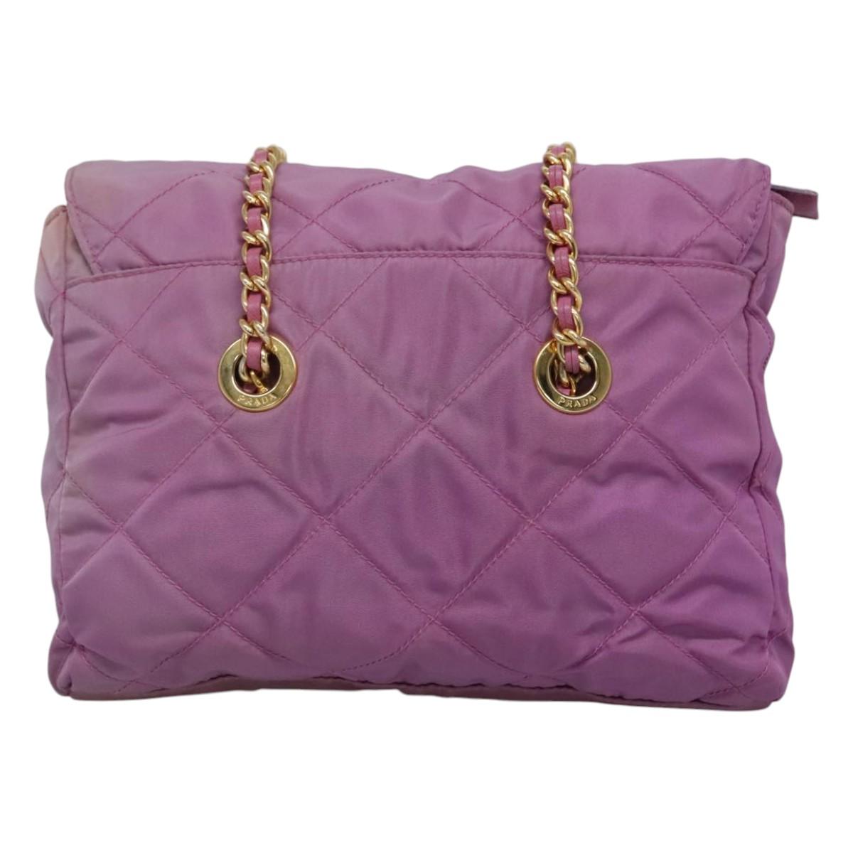 Prada Tessuto Purple Synthetic Shoulder Bag (Pre-Owned)