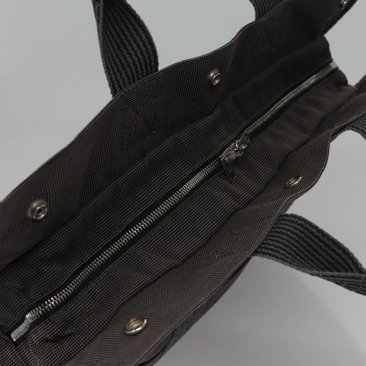 Hermès Herline Grey Canvas Handbag (Pre-Owned)