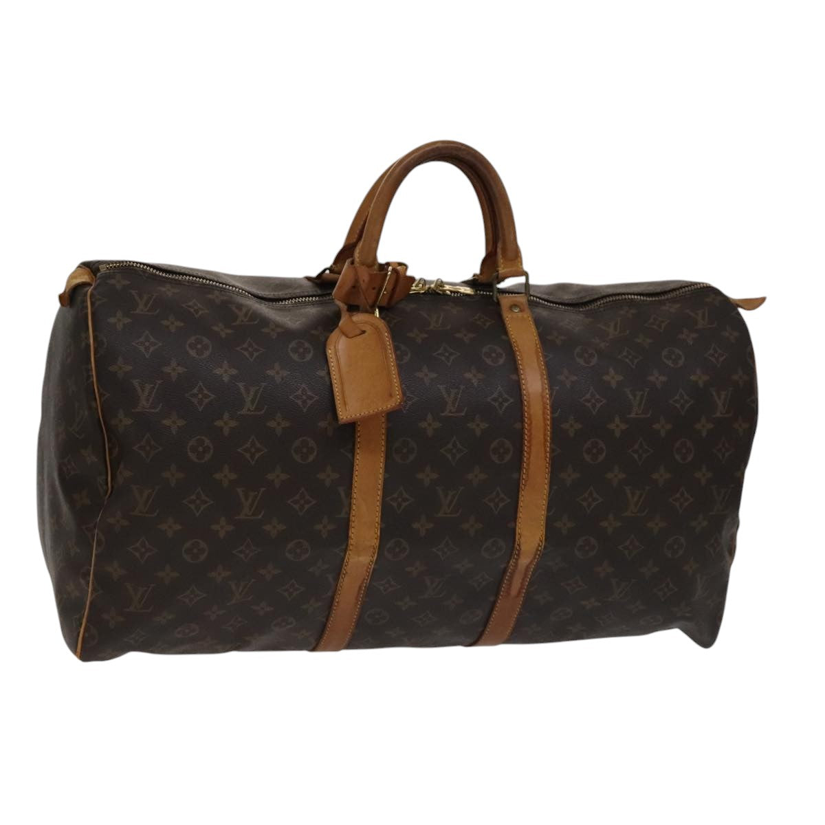 Louis Vuitton Keepall 55 Brown Canvas Travel Bag (Pre-Owned)