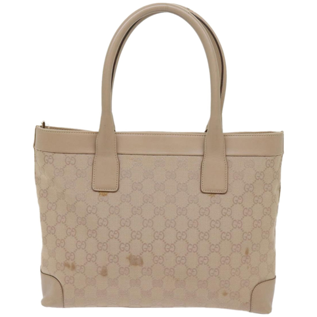 Gucci Gg Canvas Beige Canvas Tote Bag (Pre-Owned)